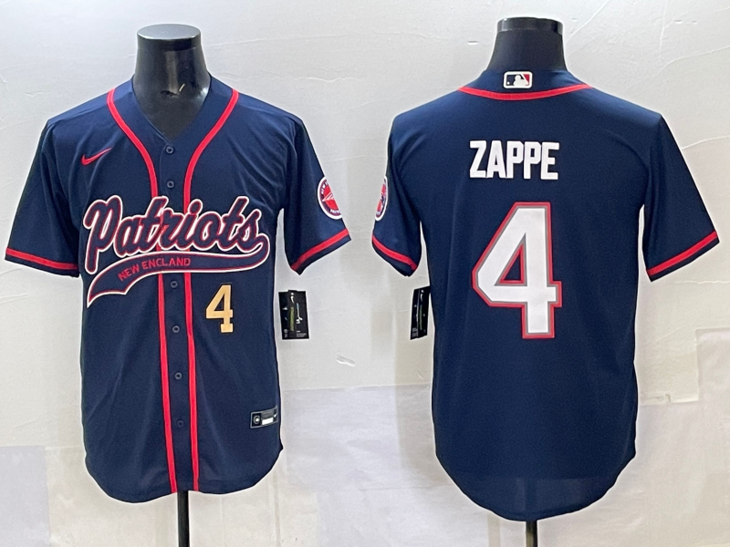 Men 2025 New England Patriots #4 Zappe blue Nike NFL jersey style 12->new york mets->MLB Jersey